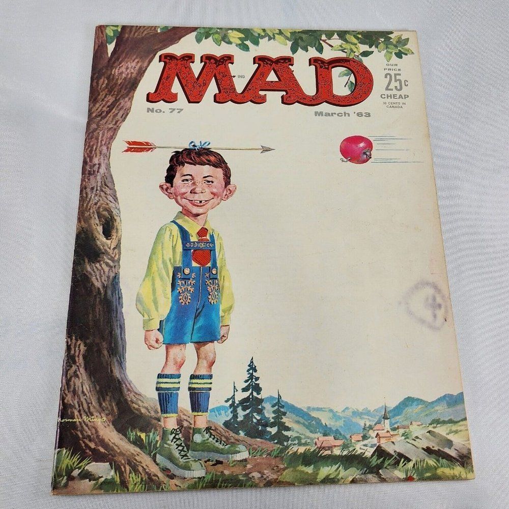 Mad Magazine Issue‎ #77 March 1963 Apple And Arrow William Tell Cover Art Fine +